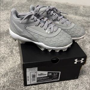 Under Armour Kids Gray Baseball Cleats